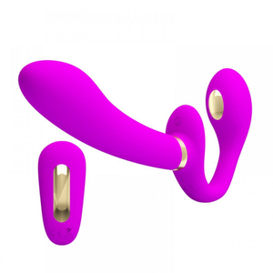 Vibrador Strapless Thunderbird 12 Vibrações E Choque Com Controle Wireless Pretty Love