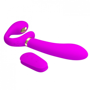 Vibrador Strapless Thunderbird 12 Vibrações E Choque Com Controle Wireless Pretty Love