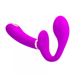 Vibrador Strapless Thunderbird 12 Vibrações E Choque Com Controle Wireless Pretty Love