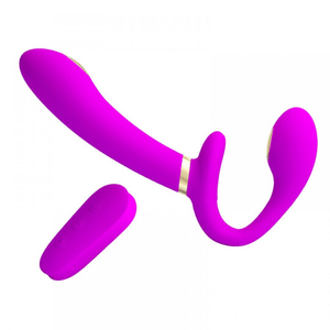 Vibrador Strapless Thunderbird 12 Vibrações E Choque Com Controle Wireless Pretty Love