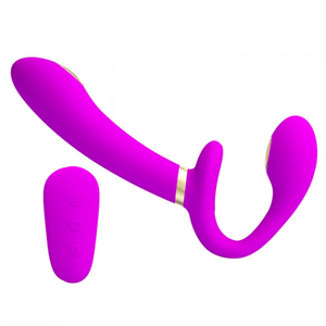 Vibrador Strapless Thunderbird 12 Vibrações E Choque Com Controle Wireless Pretty Love