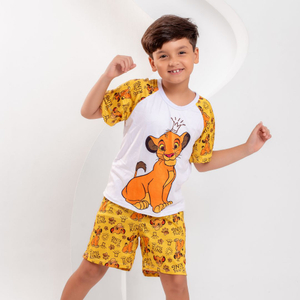 Pijama Masculino Infantil Personagem Simba Amável Moda íntima