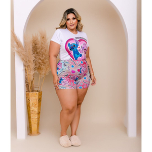 Short Doll Plus Size Stitch E Angel Amável Moda íntima