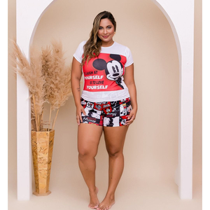 Short Doll Plus Size Self Mickey Mouse Amável Moda íntima