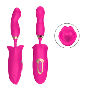 Vibrador Honey Mouth Formato De Boca Com Penetrador 10 Modos De Estimulação