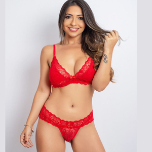 Conjunto Delicado Em Renda Sem Bojo Patitex