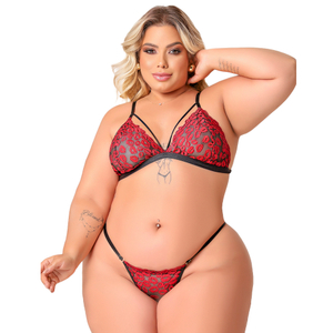 Conjunto Beijo Com Batom Plus Size Coleção Kisses Tallyta Moda Apimentada