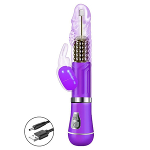 Vibrador Ponto G Rabbit Recarregável 9 Vibrações E 6 Modos De Rotação Vibe Toys