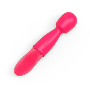 Vibrador Varinha Mágica Double End Com Língua Estimuladora 10 Modos De Vibração