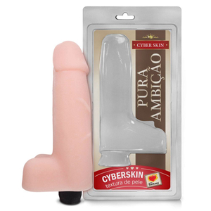 Pênis Realístico Em Cyberskin Com Vibro 18 X 5cm Linha Pura Ambição Sexy Fantasy