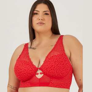 Sutiã Corpete Plus Size Com Bojo Soft Alça Guipier Nayane