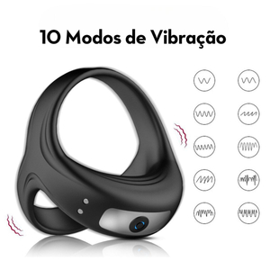 Anel Peniano Em Silicone Com 10 Vibrações Vibe Toys