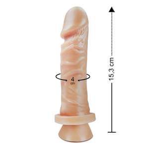 Pênis Realístico Maciço Com Ventosa 15,3 X 4cm Linha Pura Luxúria Sexy Fantasy