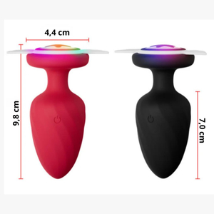 Plug Anal Silicone Com Led E Controle Remoto 10 Modos De Vibração Vibe Toys