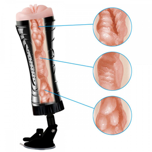 Masturbador Lanterna Formato De Vagina Com Ventosa E Vibração Multivelocidade