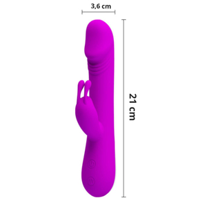 Vibrador Ponto G Clement 30 Vibrações Com Estimulador Clitoriano Pretty Love