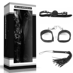 Kit Bondage Luxo 3 Peças Com Mordaça Algema E Chicote Lovetoy