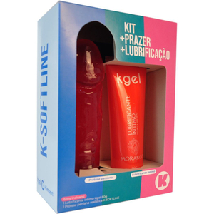 Kit Prazer Prótese E Lubrificante Morango Softline Kgel