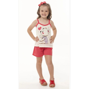 Short Doll Infantil De Alça Feminino Em Malha