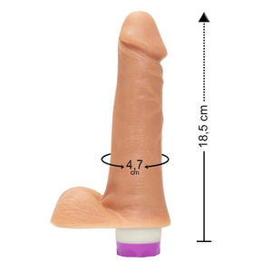 Prótese Com Vibrador Interno E Escroto 18,5 X 4,7cm êxtase