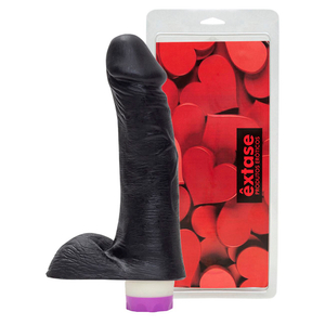 Prótese Com Vibrador Interno E Escroto 18,5 X 4,7cm êxtase