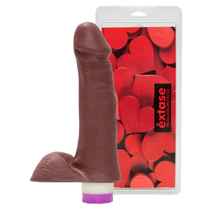 Prótese Com Vibrador Interno E Escroto 18,5 X 4,7cm êxtase