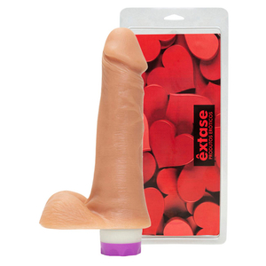 Prótese Com Vibrador Interno E Escroto 18,5 X 4,7cm êxtase