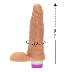 Prótese Com Vibrador Interno E Escroto 19 X 4,8cm êxtase