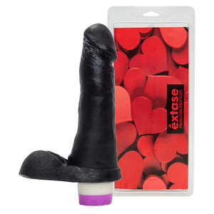 Prótese Com Vibrador Interno E Escroto 17 X 3,5cm êxtase