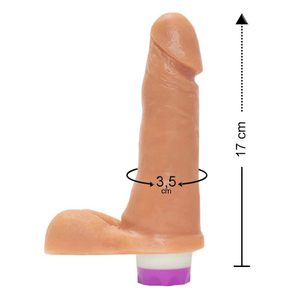 Prótese Com Vibrador Interno E Escroto 17 X 3,5cm êxtase