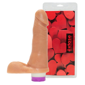 Prótese Com Vibrador Interno E Escroto 17 X 3,5cm êxtase