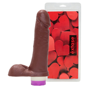 Prótese Com Vibrador Interno E Escroto 17 X 3,5cm êxtase