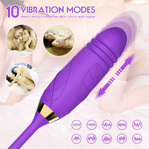 Vibrador Duplo Flower Flexível 10 Modos De Vibração Vibe Toys