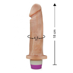 Pênis Realístico Com Vibro Interno 18 X 4,5cm Linha Pura Luxúria Sexy Fantasy