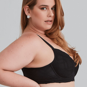 Sutiã Plus Size Balconet Sem Bojo Com Detalhes Em Renda Nayane