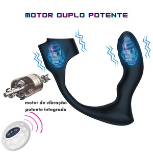 Capa Peniana Com Estimulador De Próstata 7 Vibrações Com Controle Wireless