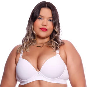 Sutiã Plus Size Redutor Em Algodão Com Aro Base Bojo Liso Econfort Lingerie