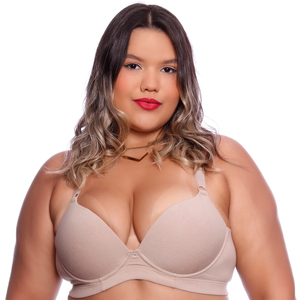 Sutiã Plus Size Redutor Em Algodão Com Aro Base Bojo Liso Econfort Lingerie