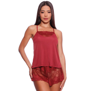 Short Doll Camisete Em Renda Nayane Lingerie