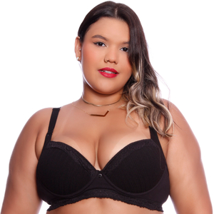 Sutiã Plus Size Redutor Em Algodão Base Bojo Renda Econfort Lingerie