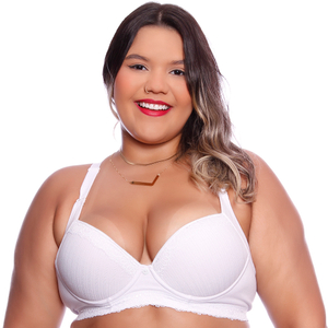 Sutiã Plus Size Redutor Em Algodão Base Bojo Renda Econfort Lingerie