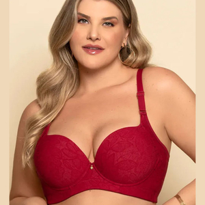 Sutiã Meia Taça Plus Size Redutor Em Jackard Com Bojo E Aro Nayane