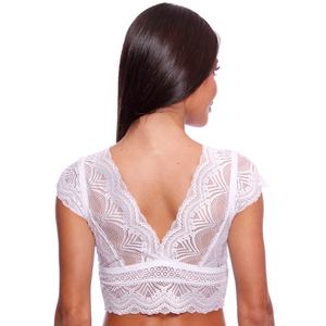 Sutiã Top Cropped Bojo Leve Com Mangas Em Renda Nayane Lingerie