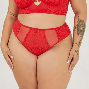 Calcinha Fio Dental Duplo Plus Size Com Guipier Nayane