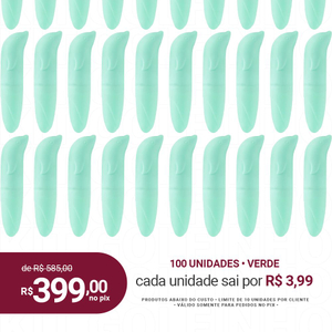 Kit Vibrador Ponto G Golfinho Verde 100 Unidades Vibe Toys