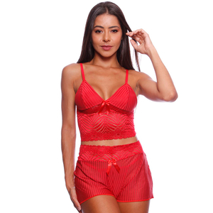 Pijama Feminino Com Detalhes Em Renda Patitex