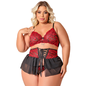 Conjunto Kisses Plus Size Coleção Kisses Tallyta Moda Apimentada