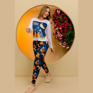 Pijama Manga Longa Com Calça Winie The Pooh Amável Moda íntima