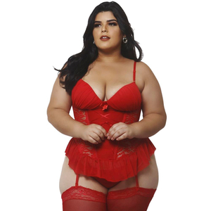 Espartilho Mirella Com Renda E Fita Plus Size Macler Lingerie