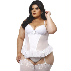 Espartilho Mariah Poá Com Bojo Plus Size Macler Lingerie